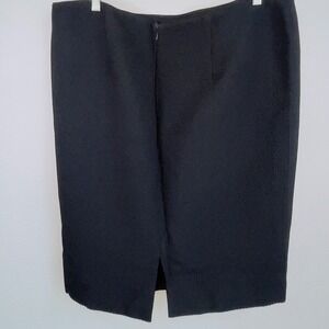 Lourdes Chavez Pencil Skirt Black Textured 100% Cotton Back Zip Size M See Photo